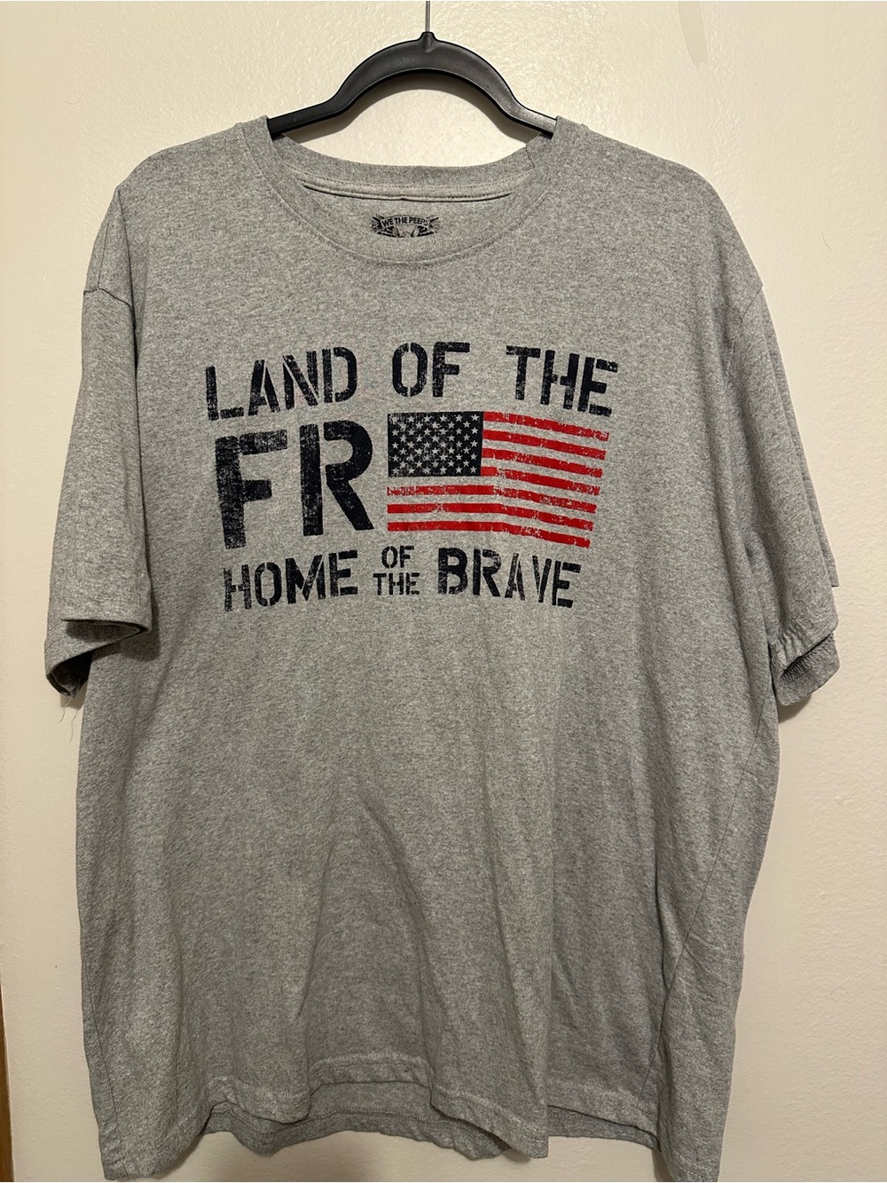 We The Peeps Land Of The Free Home Of The Brave Patriotic T-Shirt Gray XL